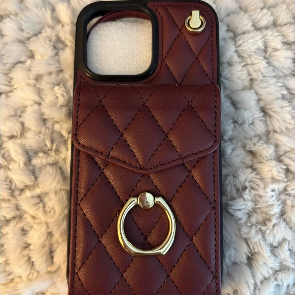 iPhone 16 Pro Max Quilted Wallet Case w/ Crossbody Strap